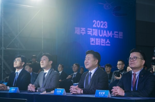 오영훈 제주도지사는 11월 17일  UAM·드론 컨페스타 개막식에 참석했다.[출처=제주특별자치도청]